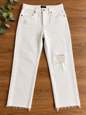 Kut Jeans. Cream color. High Rise Rachael fab ab mom Jeans (v1)